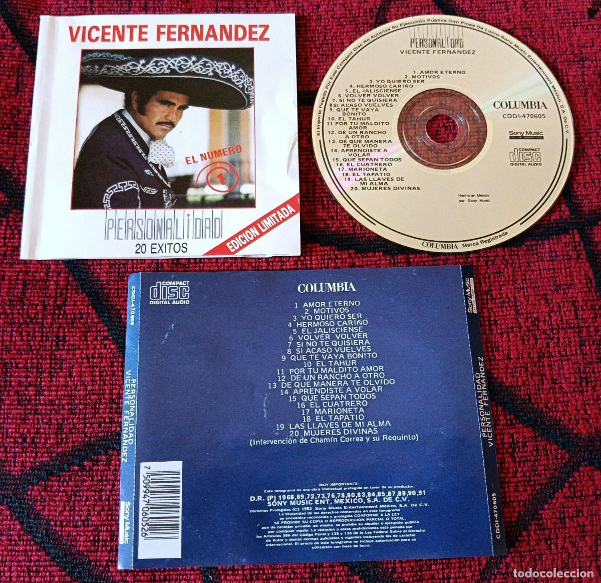 CDs de M&uacute;sica: VICENTE FERNANDEZ ** Personalidad ** 1992 MEXICO CD