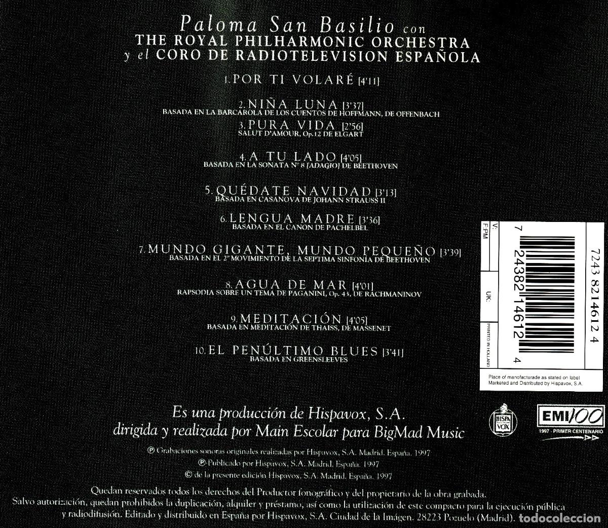 CDs de m&uacute;sica: PALOMA SAN BASILIO. CLASICAMENTE TUYA. CD. - Foto 2