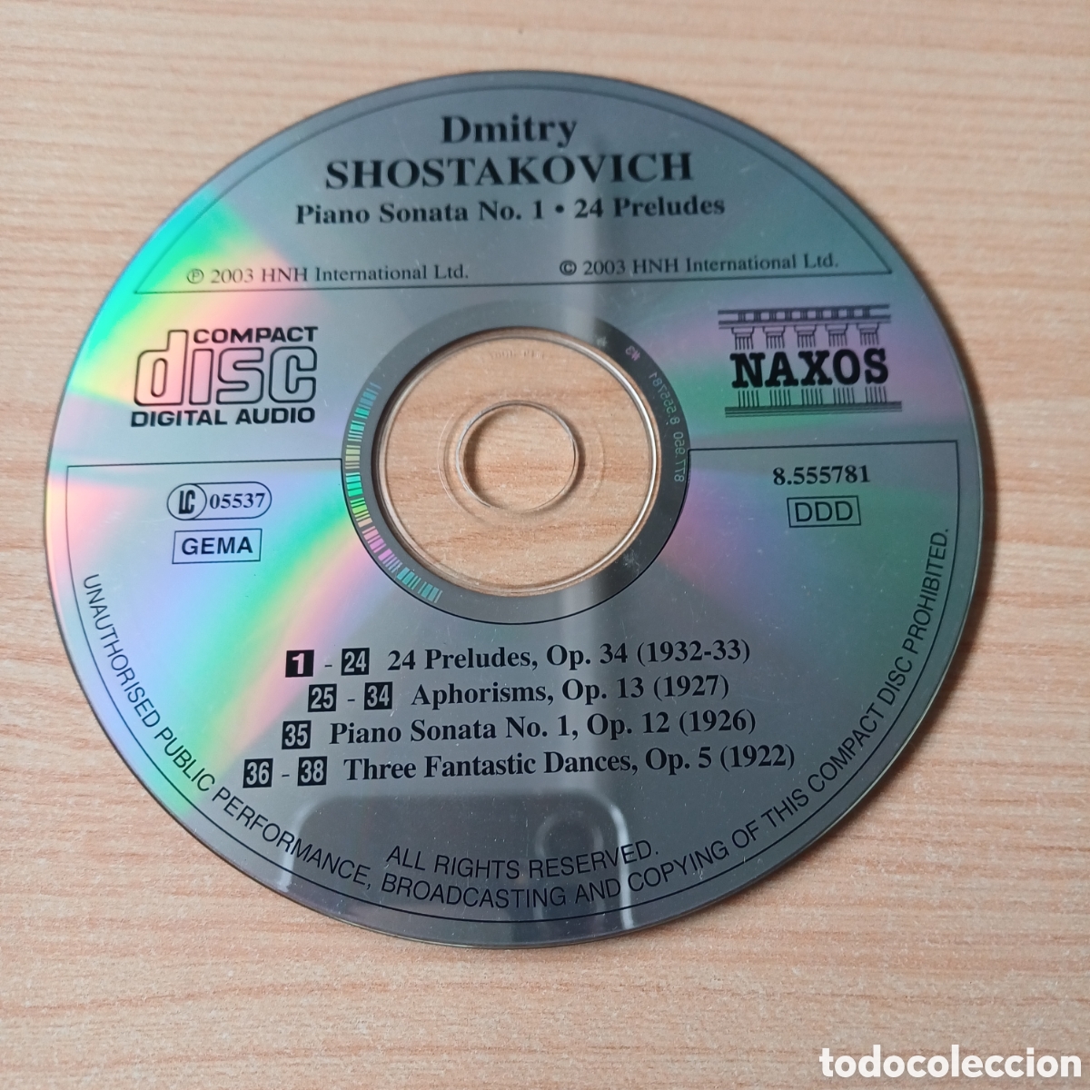 CDs de M&uacute;sica: DMITRY SHOSTAKOVICH PIANO SONATA N&ordm; 1 24 PRELUDES CD