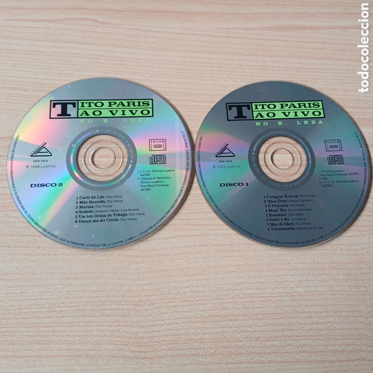 CDs de M&uacute;sica: TITO PARIS AO VIVO NO B. LEZA 2 CD