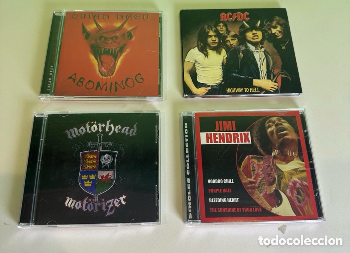 CDs de M&uacute;sica: Lote 4 CD Hard Rock y Heavy Metal AC/DC Motorhead Uriah Heep Jimi Hendrix Originales