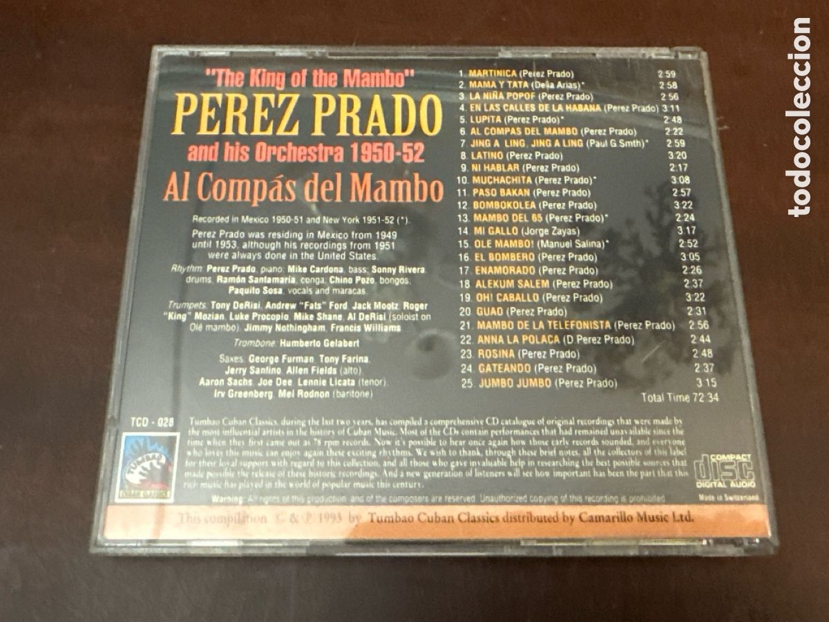 CDs de m&uacute;sica: P&Eacute;REZ PRADO (AL COMP&Aacute;S DEL MAMBO) CD - Foto 4