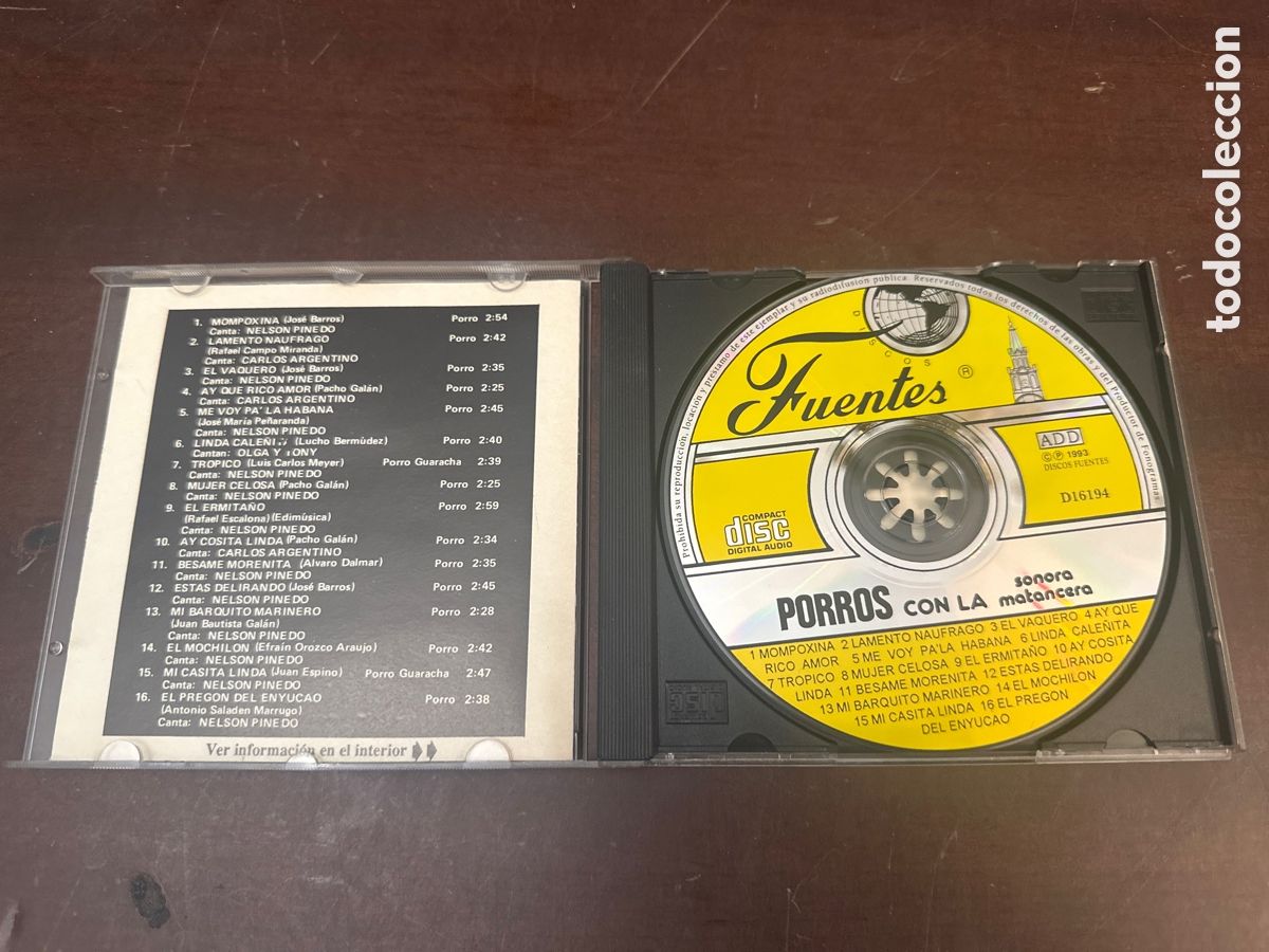 CDs de m&uacute;sica: PORROS CON LA SONORA MATANCERA. CD - Foto 2
