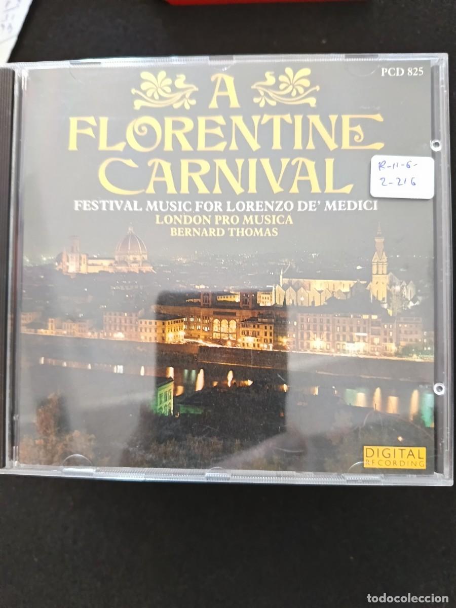 CDs de M&uacute;sica: A FLORENTINE CARNIVAL. FESTIVAL MUSIC FOR LORENZO DE MEDICI. LONDON PRO MUSICA. BERNARD THOMAS