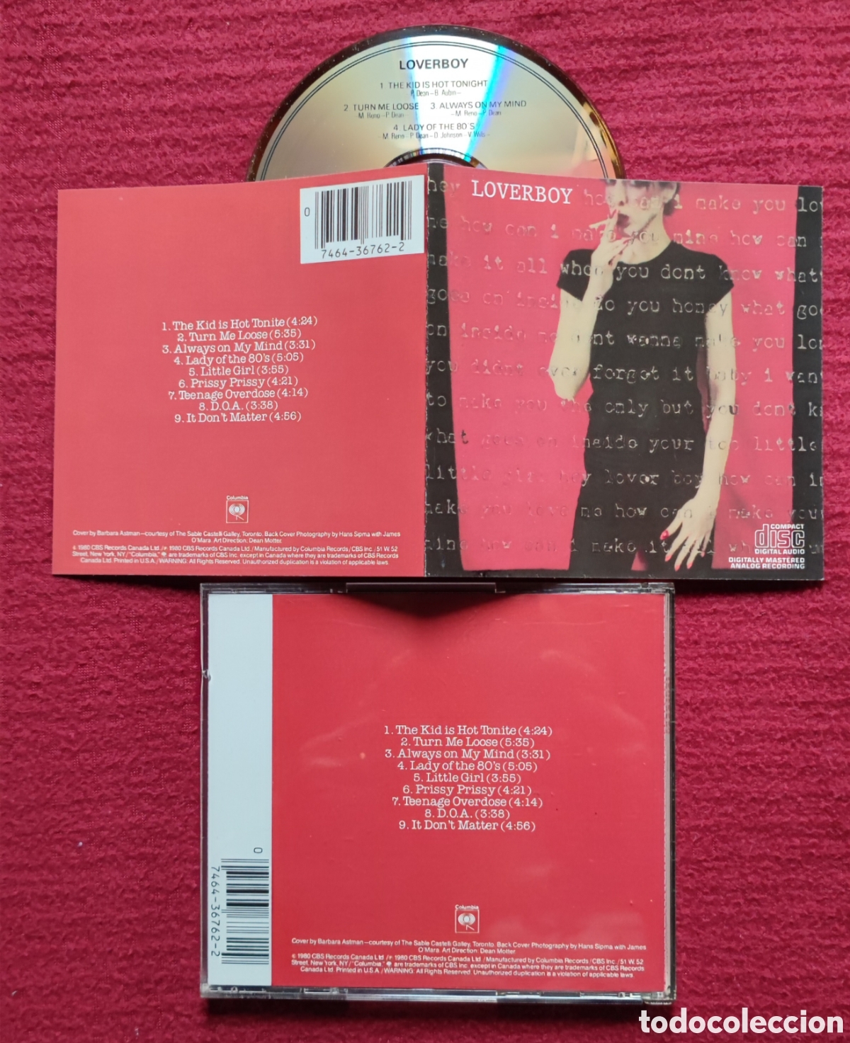 CDs de M&uacute;sica: LOVERBOY: s/t. Cd Aor, Edici&oacute;n Original 1980 CBS. Made in USA. Raro en Cd.
