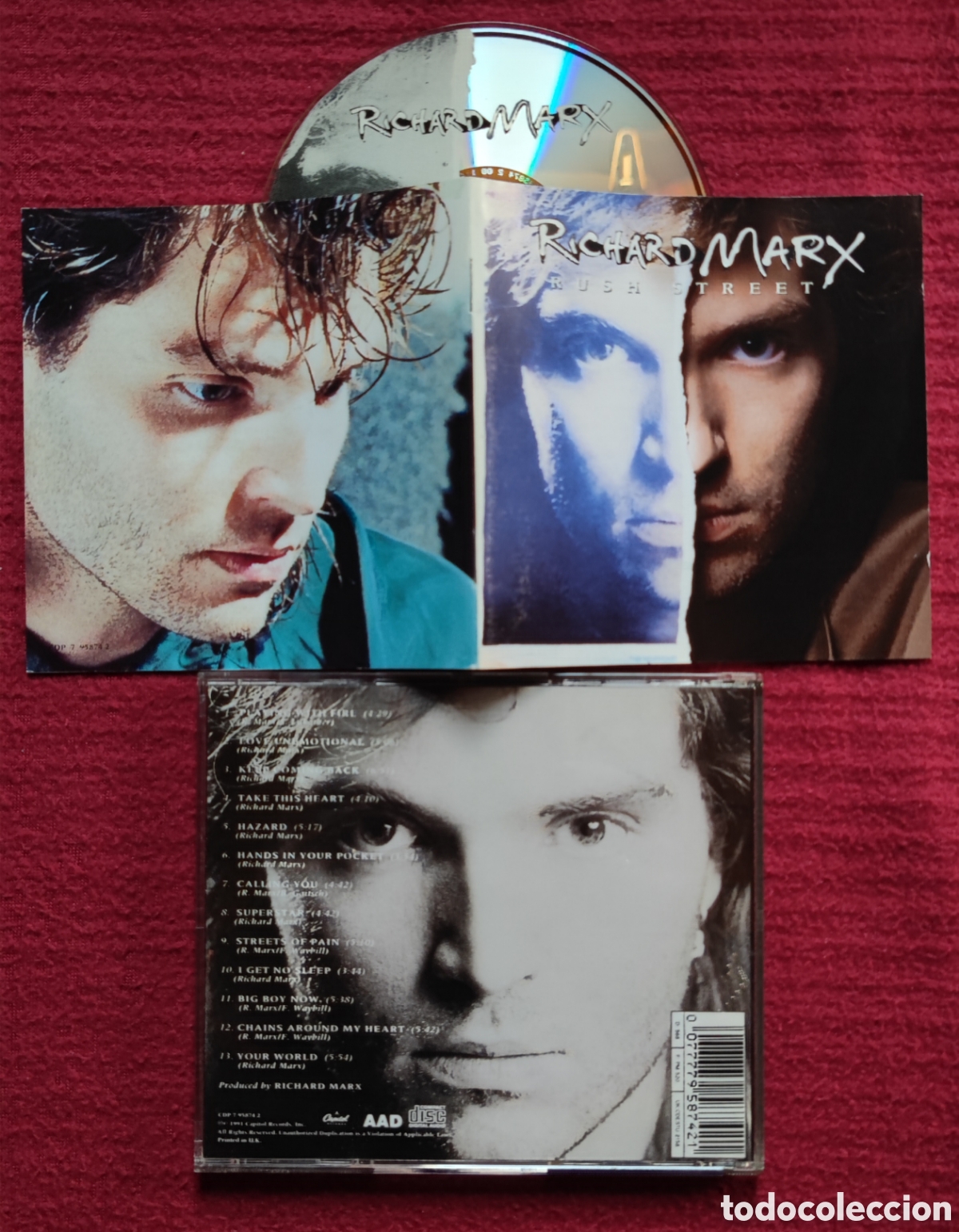 CDs de M&uacute;sica: RICHARD MARX: Rush Street. Cd Aor, Edici&oacute;n Original 1991 Capitol Records.