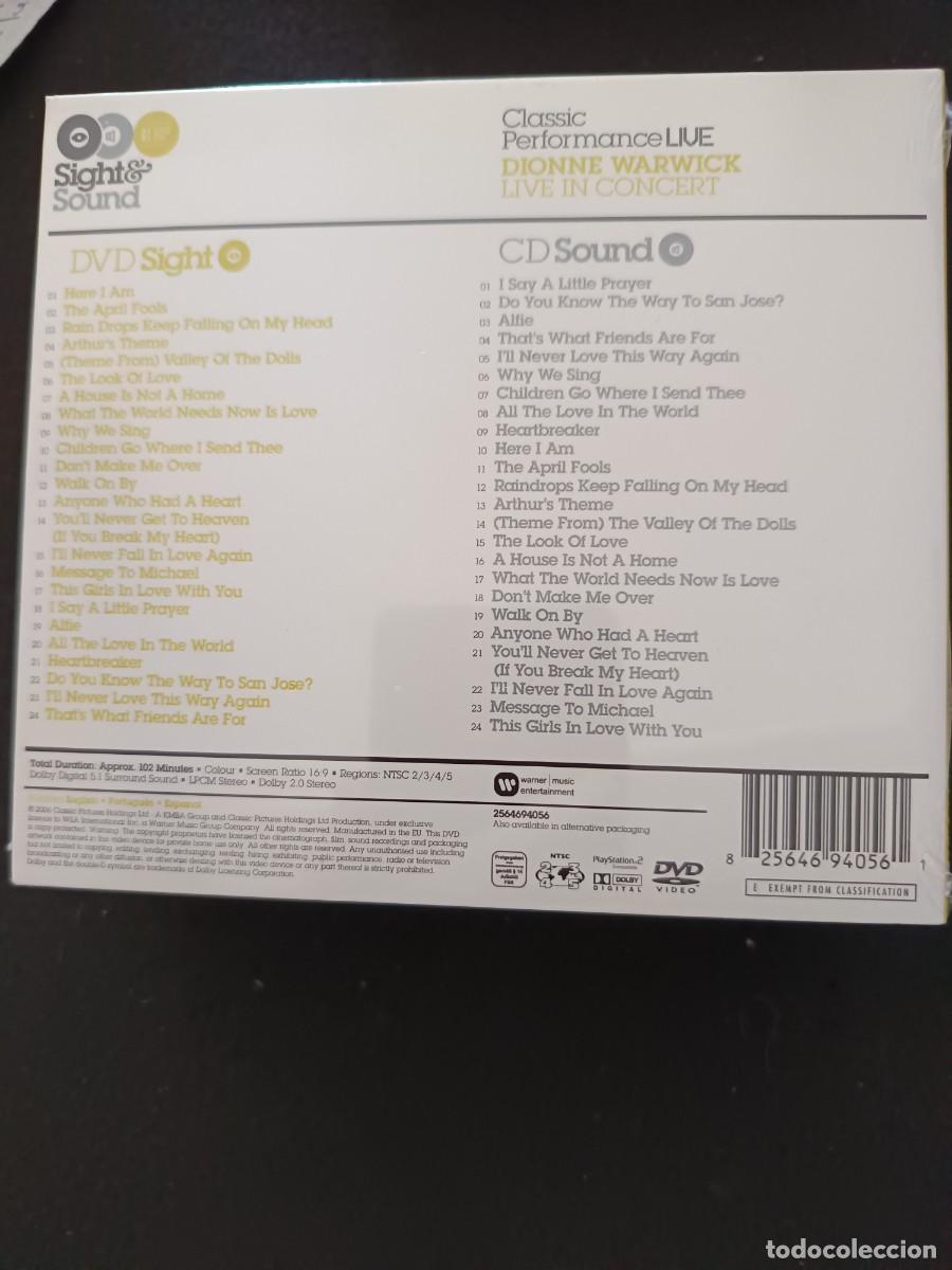 CDs de m&uacute;sica: CD + DVD. DIONNE WARWICK. CLASSIC PERFORMANCE LIVE CD + DVD - Foto 2