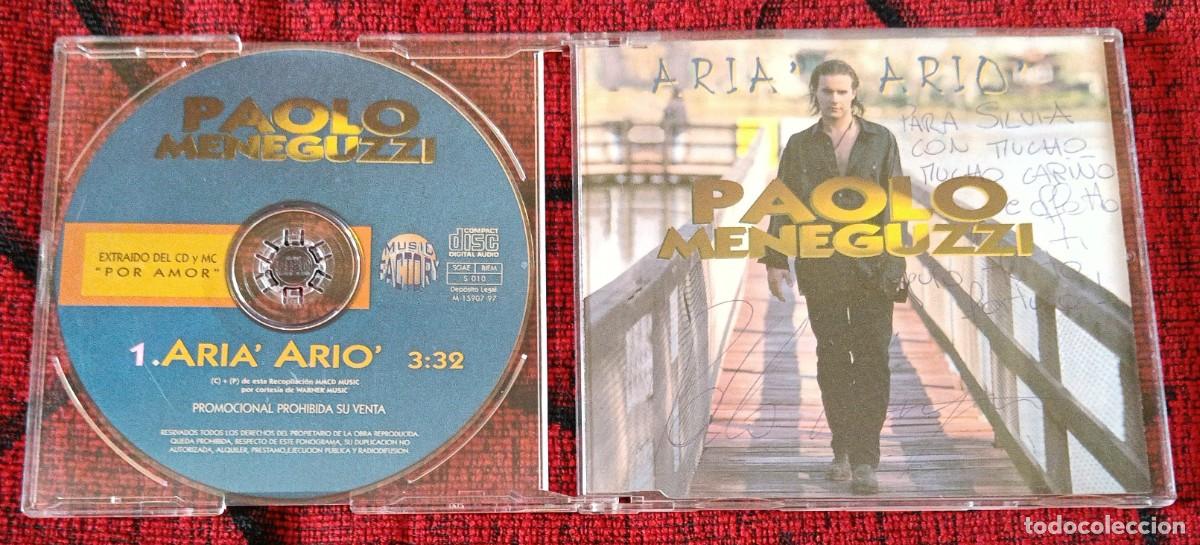 CDs de M&uacute;sica: PAOLO MENEGUZZI **Aria' Ario'** CD SINGLE 1997 FIRMADO Y DEDICADO