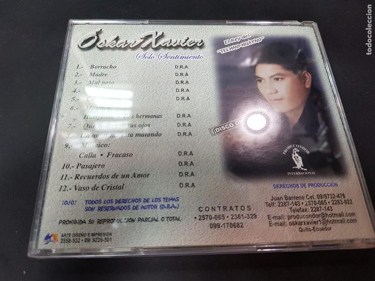 CDs de m&uacute;sica: OSKAR XAVIER-SOLO SENTIMIENTO - Foto 2