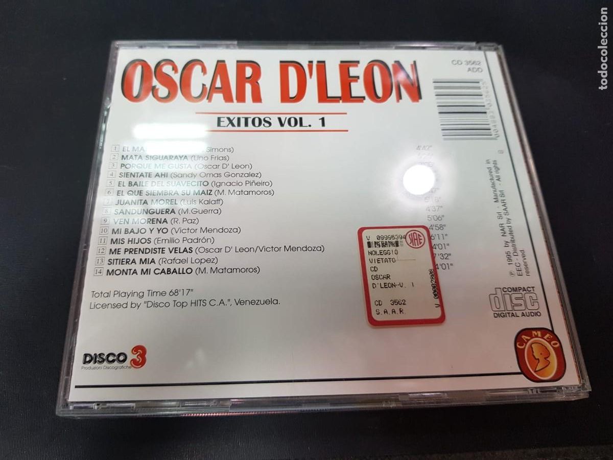 CDs de m&uacute;sica: OSCAR D&acute;LEON-EXITOS VOL.1 - Foto 2