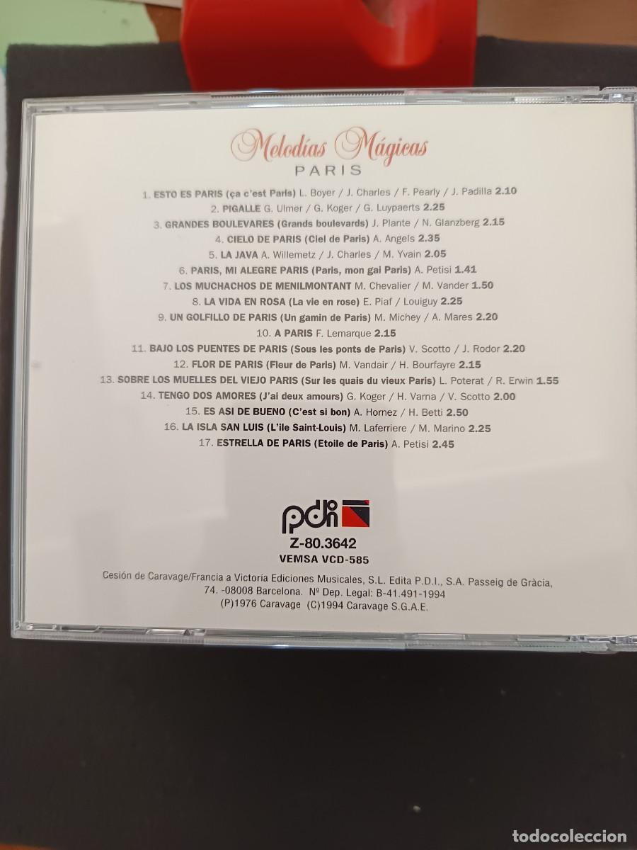 CDs de m&uacute;sica: MELOD&Iacute;AS M&Aacute;GICAS. PAR&Iacute;S. - Foto 2