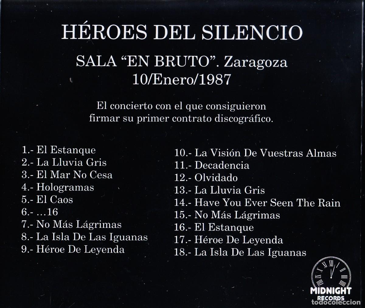 CDs de m&uacute;sica: HEROES DEL SILENCIO. SALA EN BRUTO. CD. - Foto 2