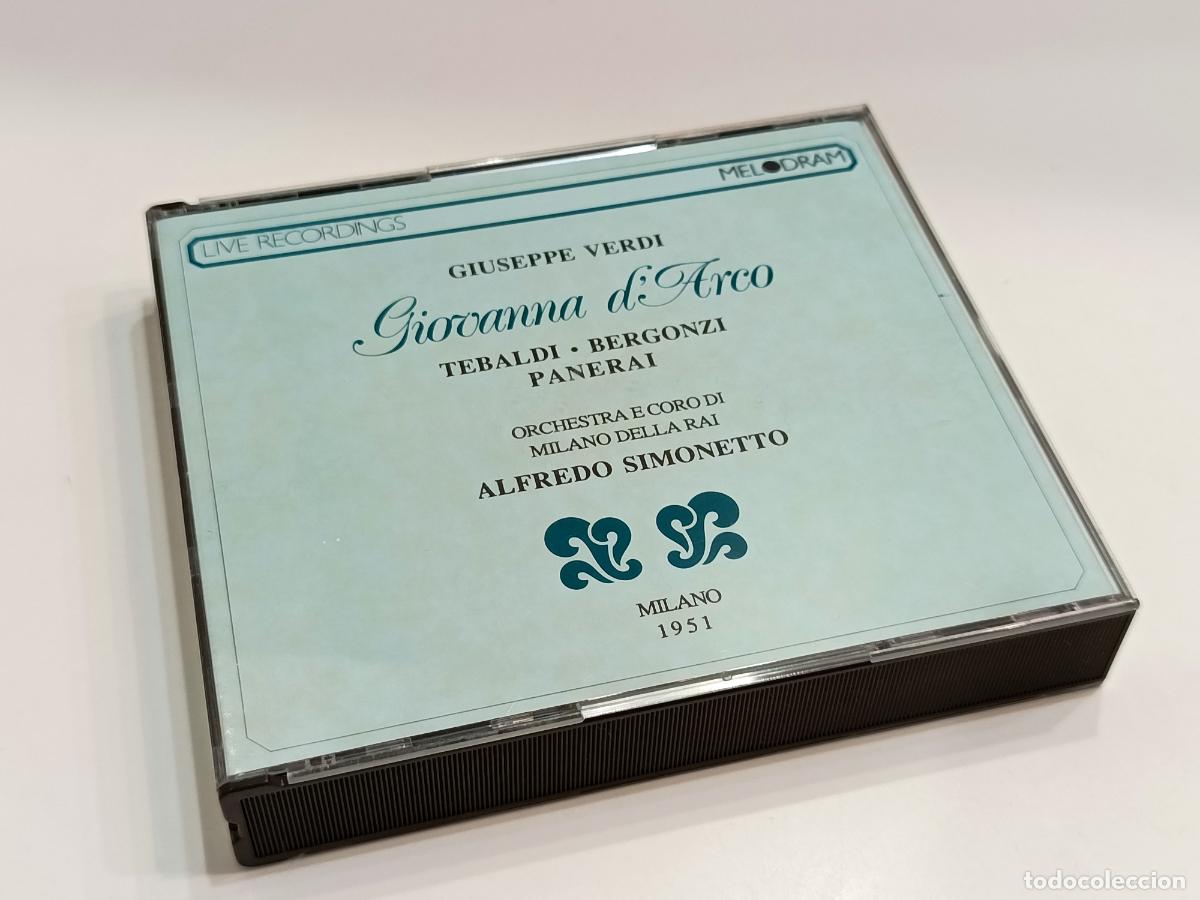 Music CDs: GIUSEPPE VERDI - GIOVANNA D&acute;ARCO - TEBALDI BERGONZI - ALFREDO SIMONETTO - MELODRAM 2 CD MEL 27021