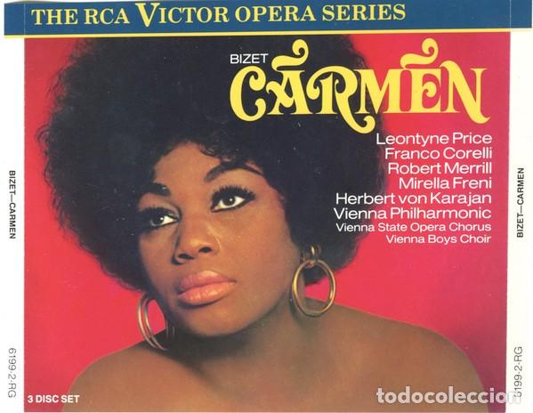 CDs de M&uacute;sica: Bizet - Leontyne Price, Franco Corelli, Mirella Freni, Vienna Phil-Karajan &ndash; Carmen 3 x CD + Libreto