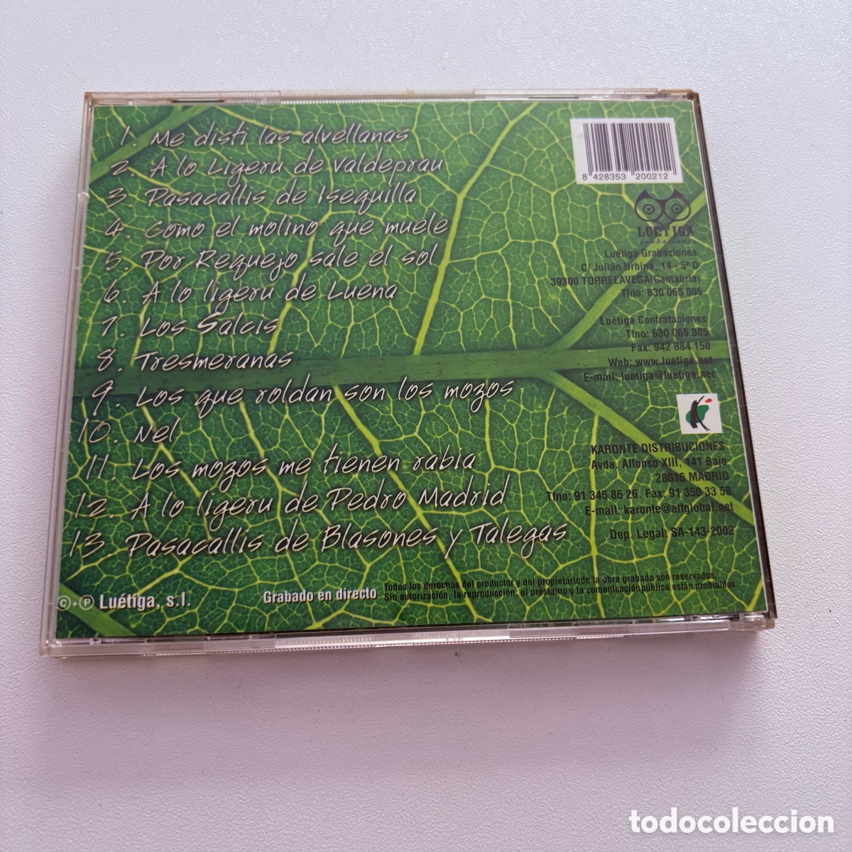 CDs de m&uacute;sica: cd Lu&eacute;tiga &ndash; A Lo Vivu del 2001 - Foto 3