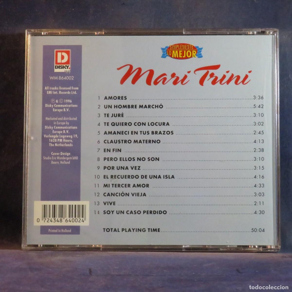 CDs de m&uacute;sica: MARI TRINI &ndash; SIMPLEMENTE LO MEJOR - CD - Foto 2