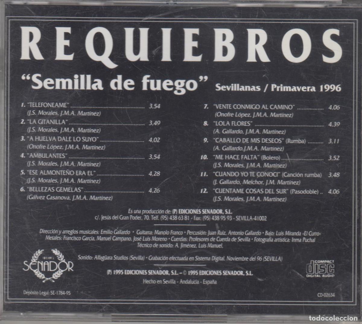 CDs de m&uacute;sica: Requiebros cd Semilla de fuego 1995 - Foto 2