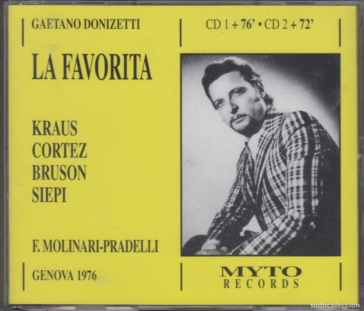 CDs de M&uacute;sica: La Favorita doble cd Gaetano Donizetti Alfredo Kraus 1998 Italy Grabado en Genova en 1976