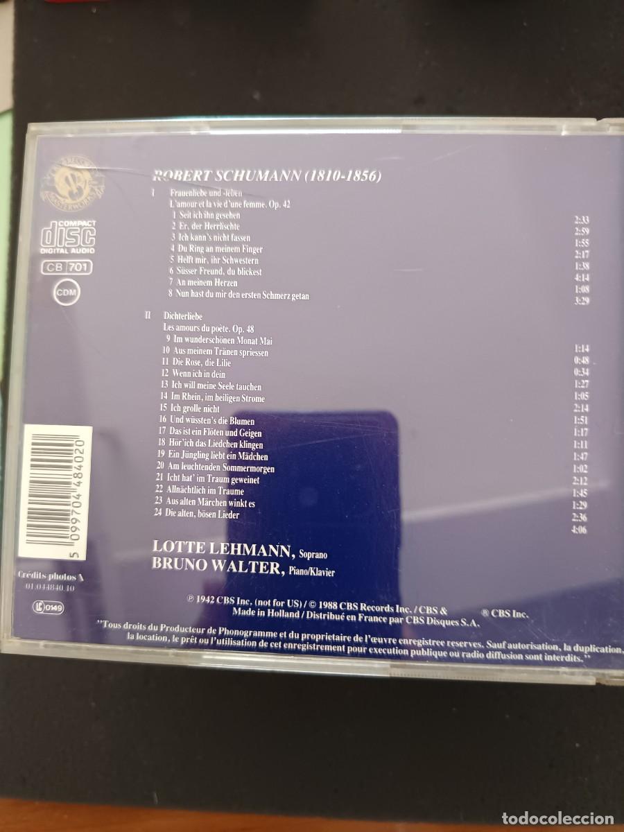 CDs de M&uacute;sica: LOTTE LEHMANN, BRUNO WALTER, SCHUMANN. FRAUENLIEBE UND -LEBEN. DICHTERLIEBE