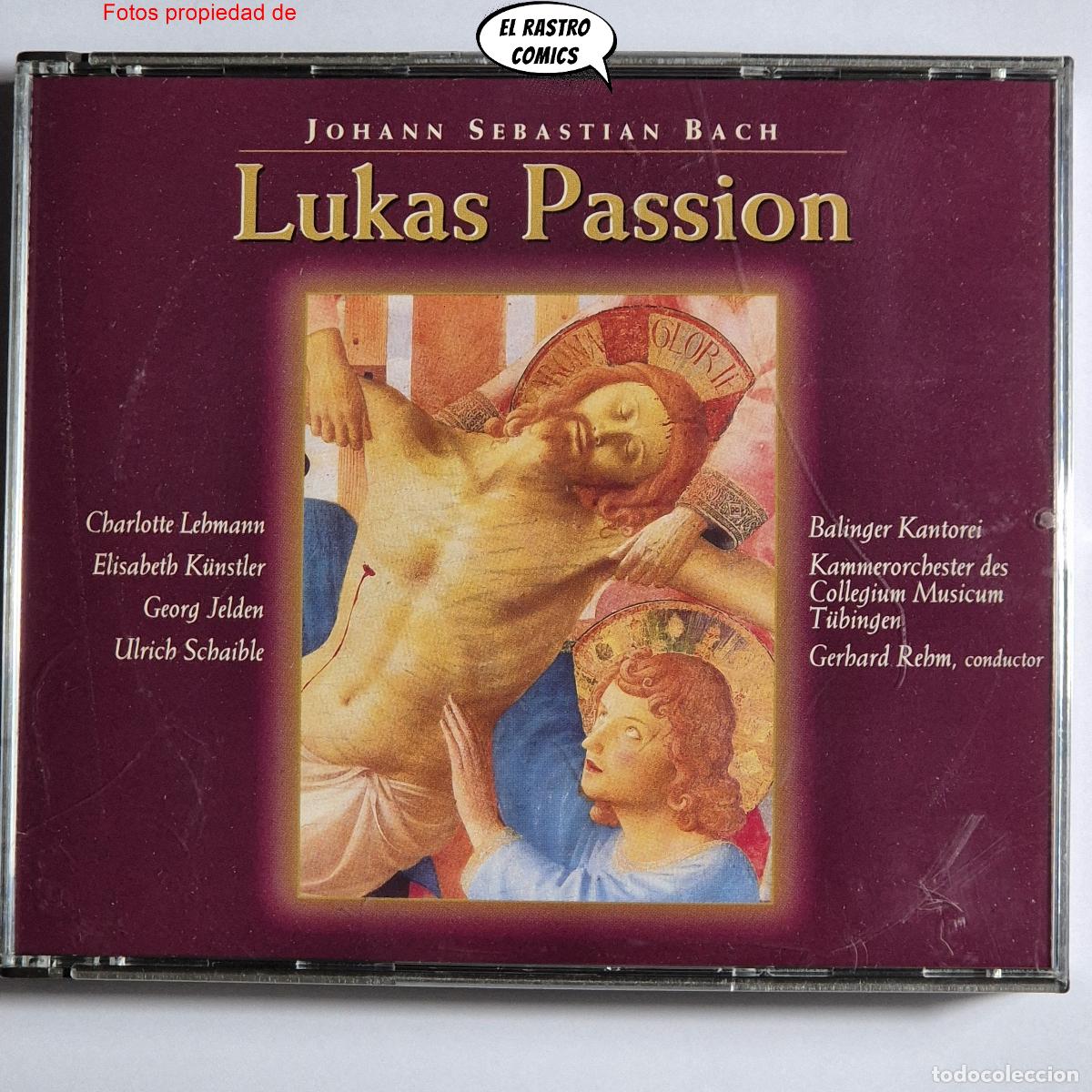 CDs de M&uacute;sica: Bach Johann Sebastian, Lukas Passion, Gerhard Rehm, Pasi&oacute;n de Lucas, doble, 2 CD Brilliant, Baroque