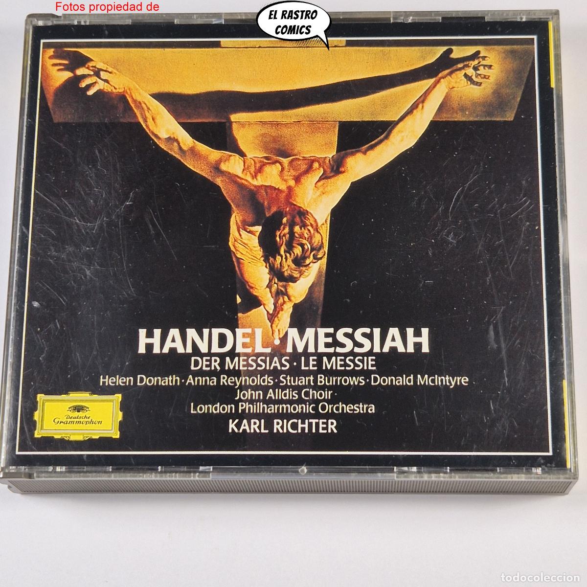 CDs de M&uacute;sica: Handel, Messiah, Mes&iacute;as, London Philharmonic Orchestra, Karl Richter, triple CD + libreto, exc. est