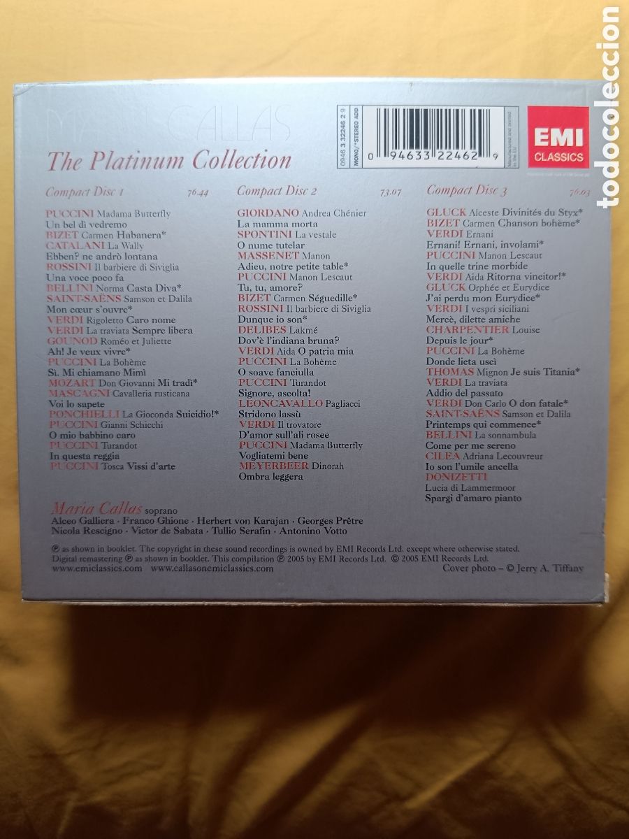 CDs de m&uacute;sica: Mar&iacute;a Callas Platinum Collection (3CD) - Foto 2