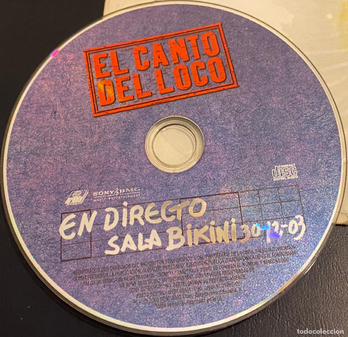 CDs de Musique: 'En directo Sala Bikini 30-12-03', de El Canto del Loco. Pop. 11 temas. Sin caja, en funda de papel.