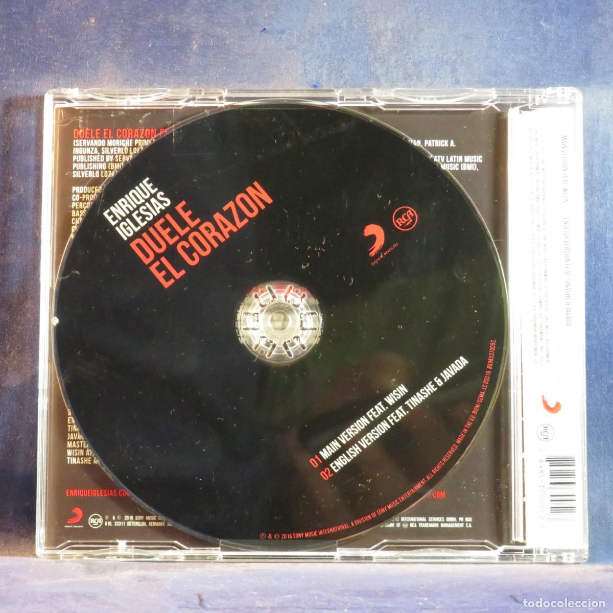 CDs de m&uacute;sica: ENRIQUE IGLESIAS &ndash; DUELE EL CORAZON (SINGLE) - CD - Foto 2