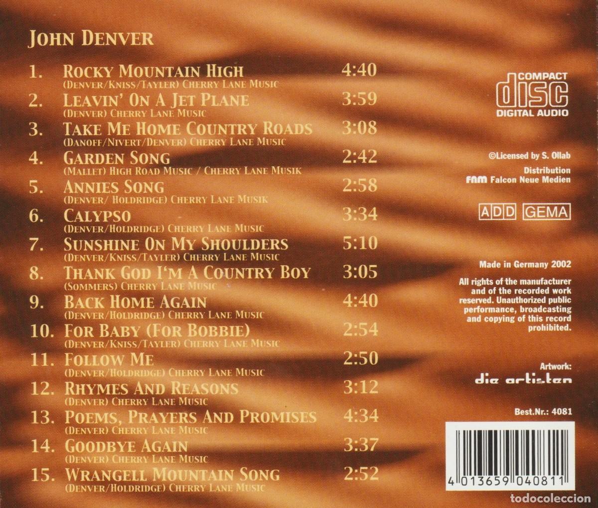 CDs de m&uacute;sica: JOHN DENVER. GOODBYE AGAIN. CD. - Foto 2