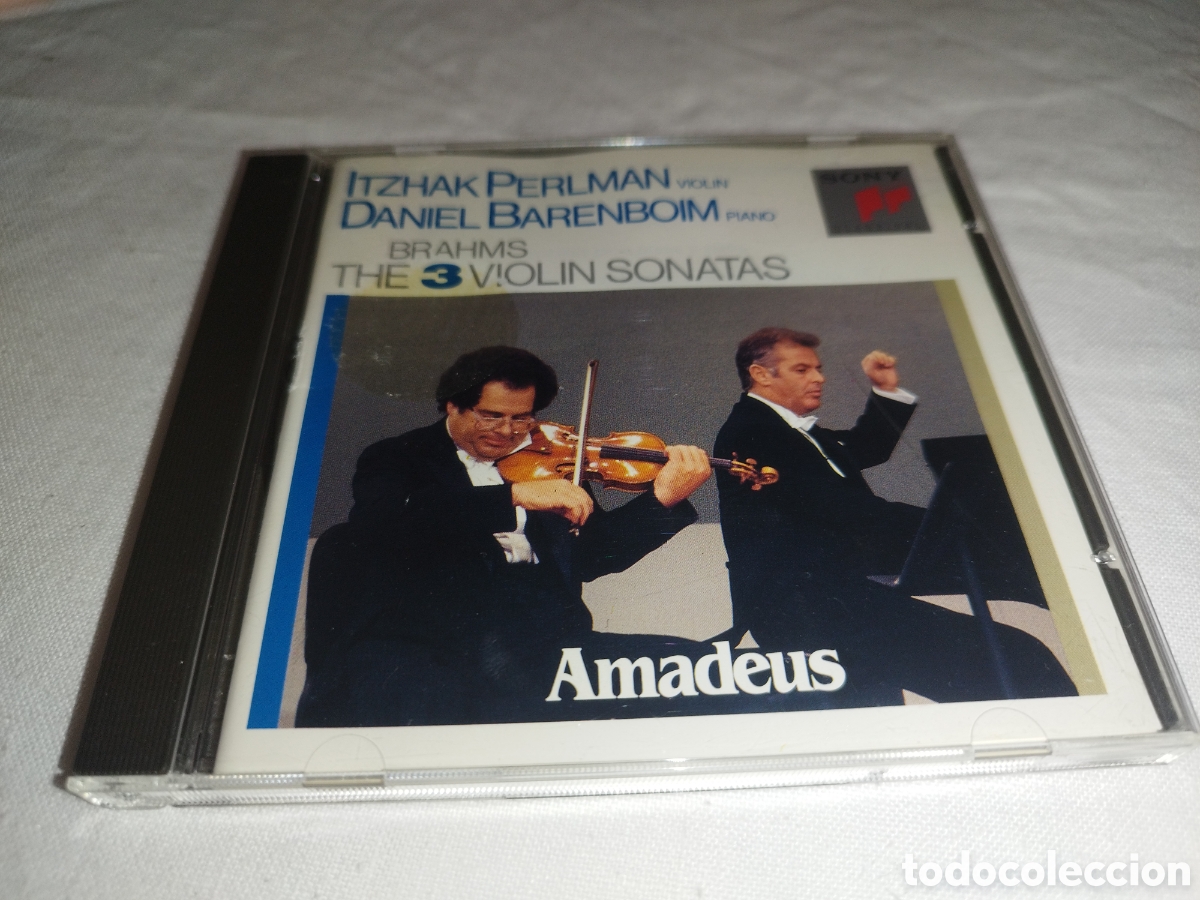 CDs de M&uacute;sica: CD. BRAHMS: THE 3 VIOLIN SONATAS.- ITZHAK PERLMAN (viol&iacute;n) / DANIEL BARENBOIM (piano). SONY, 1990.