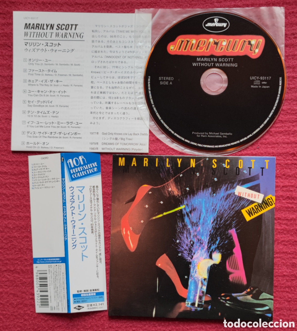 CDs de M&uacute;sica: MARILYN SCOTT: Without Warning. Cd Aor West Coast 1983. Edici&oacute;n Japonesa con Obi 2006. Rareza.