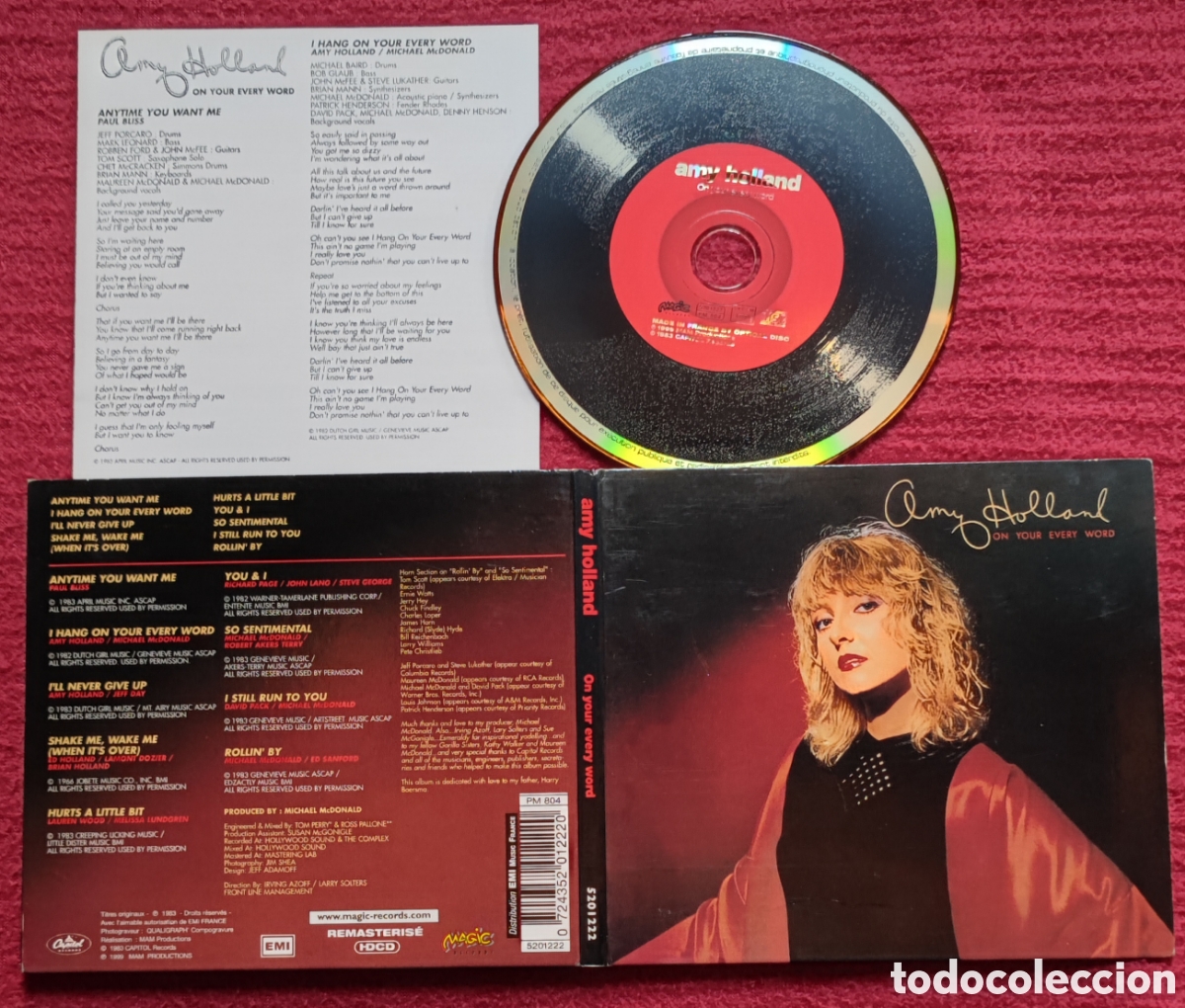 CDs de M&uacute;sica: AMY HOLLAND: On Your Every Word. Cd Aor West Coast 1983. Edici&oacute;n 1999 EMI Records. Digipack. Rareza.