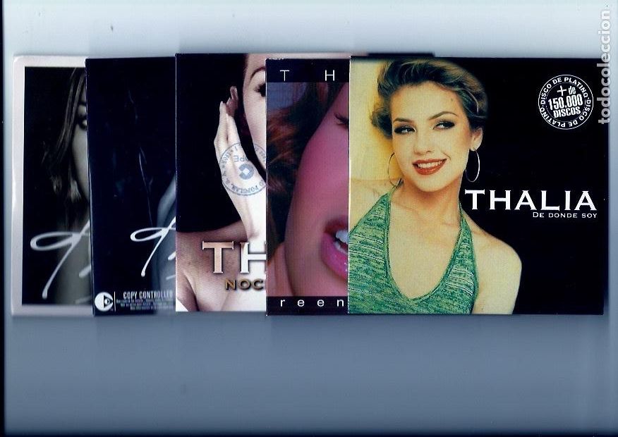 CDs de m&uacute;sica: THALIA. Noches sin luna. Cerca de ti. Por amor. Mujer latina (4 cds single)