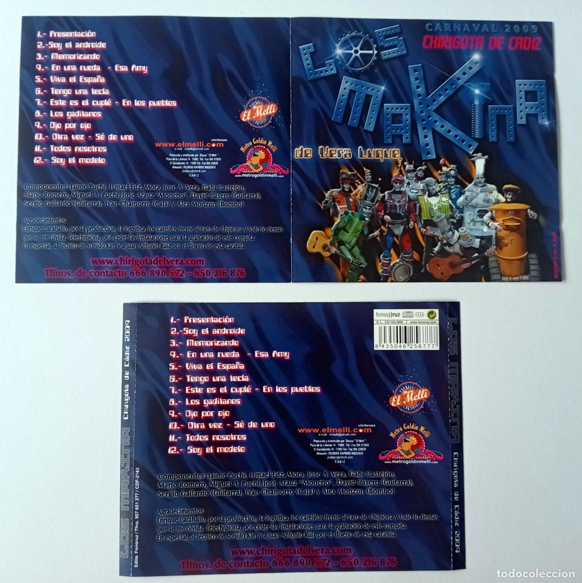 CDs de m&uacute;sica: PORTADA CD CHIRIGOTA LOS M&Aacute;KINA CARNAVAL DE CADIZ 2009