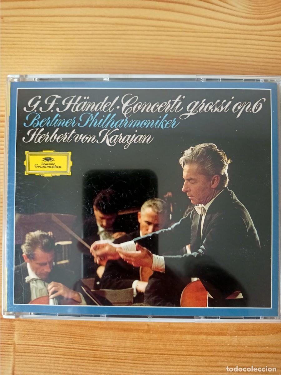CDs de m&uacute;sica: H&auml;ndel: Concerti grossi Op. 6 &ndash; Herbert von Karajan &ndash; Caja 3 CD Deutsche Grammophon 435 041-2