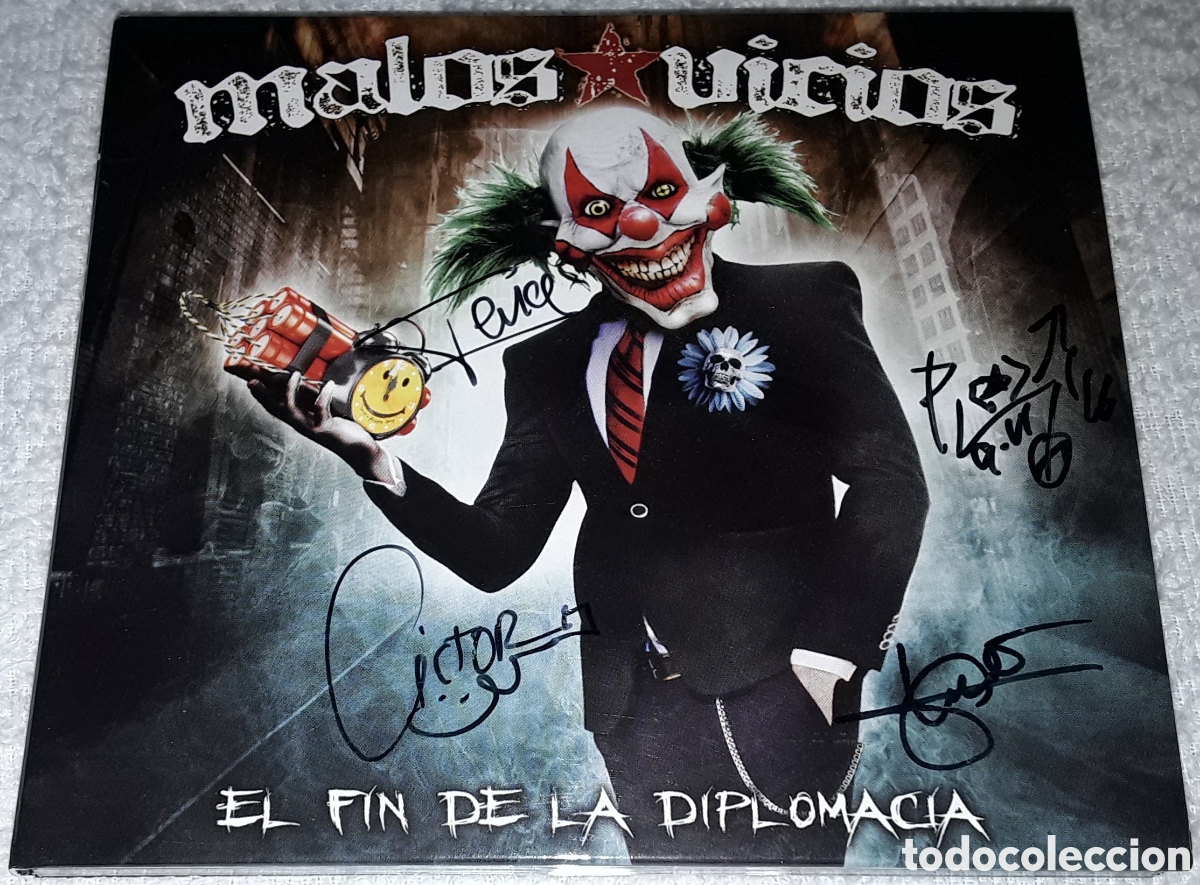 CDs de m&uacute;sica: CD - MALOS VICIOS - EL FIN DE LA DIPLOMACIA - AUTOGRAFIADO