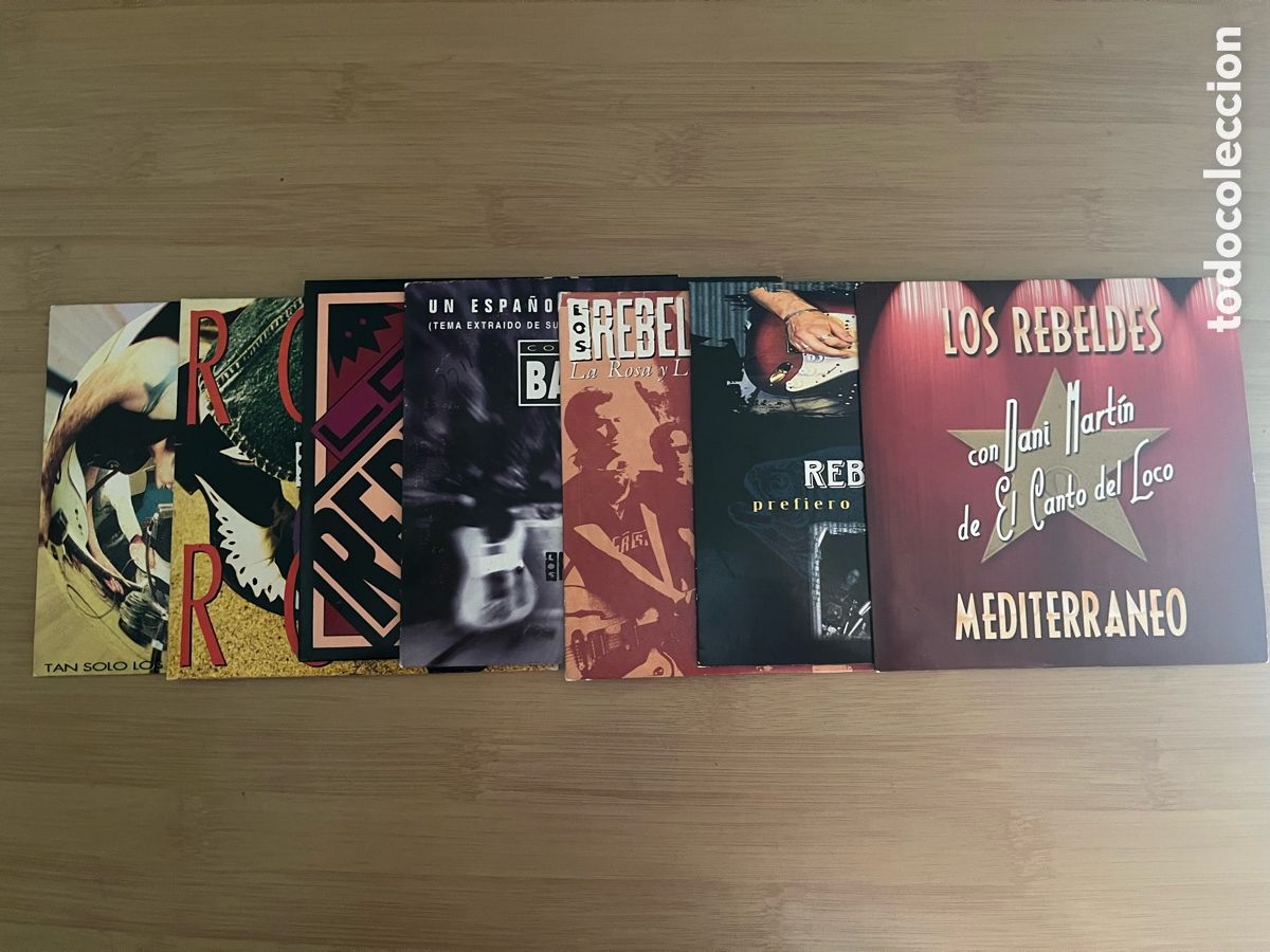 CDs de m&uacute;sica: LOS REBELDES. La rosa y la cruz. Un espa&ntilde;ol en Nueva York. Rock & Roll. Mia.......... (7 cd single )