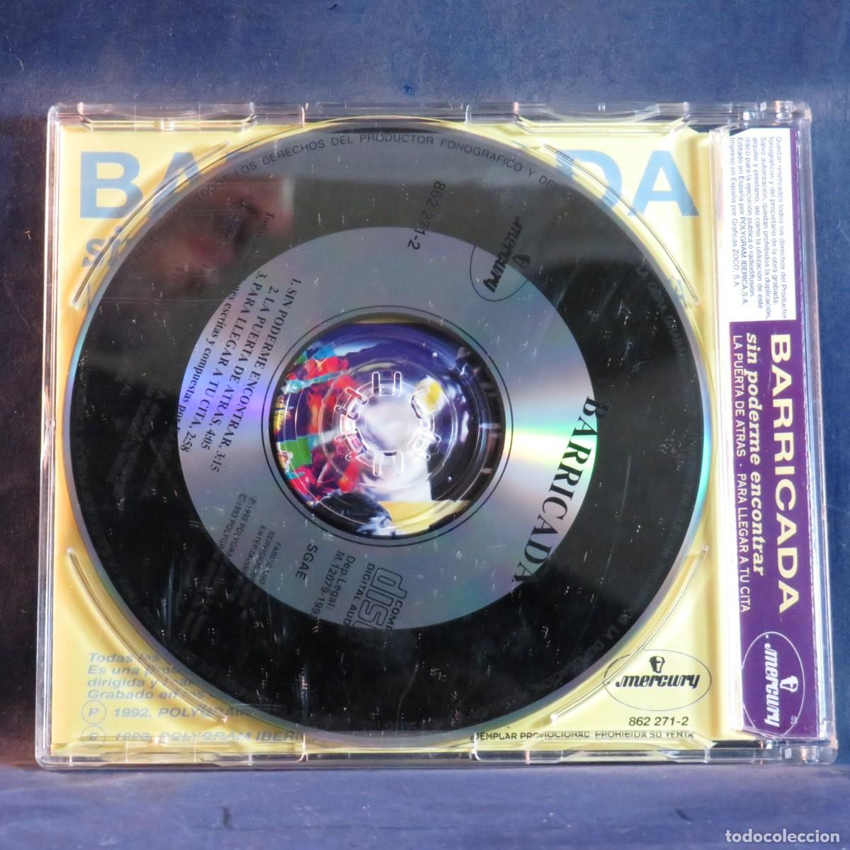 CDs de m&uacute;sica: BARRICADA &ndash; SIN PODERME ENCONTRAR - CD SINGLE - Foto 2