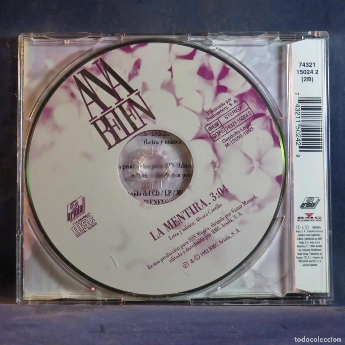 CDs de m&uacute;sica: ANA BEL&Eacute;N - LA MENTIRA - CD SINGLE - Foto 2