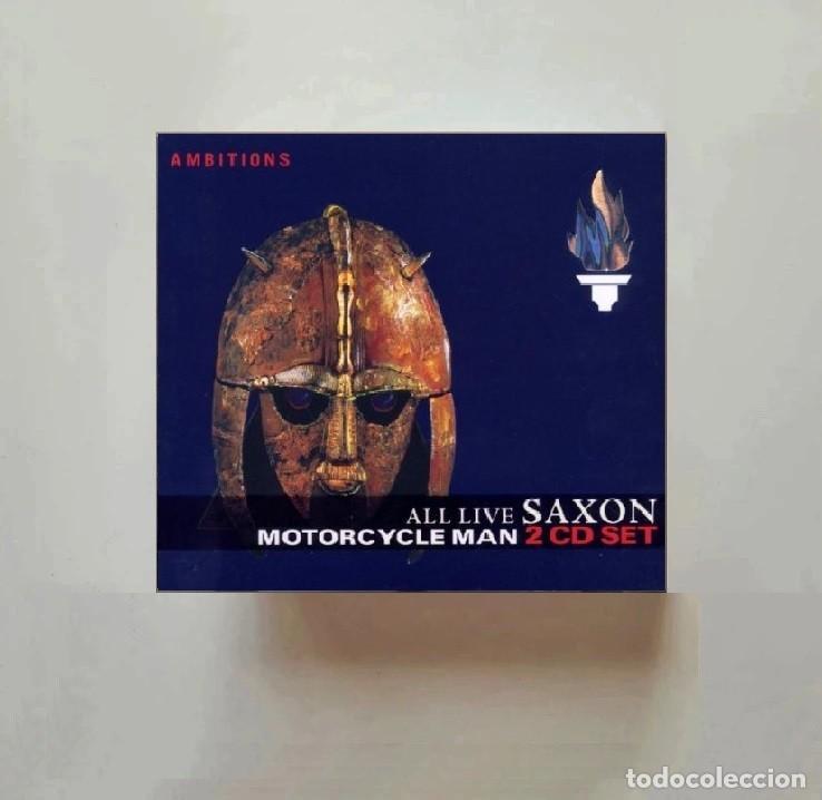 CDs de m&uacute;sica: [PRECINTADO - DOBLE CD]. SAXON. ALL LIVE. AMBITIONS. MOTORCYCLE MAN.