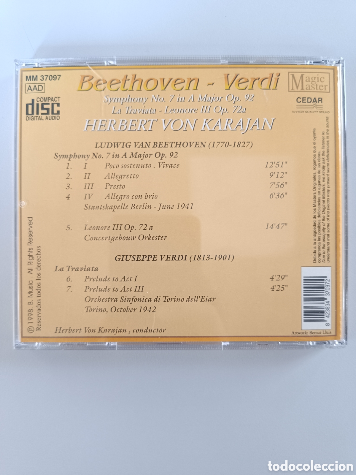 CDs de m&uacute;sica: Beethoven Verdi Karajan. Magic M&aacute;ster - Foto 2