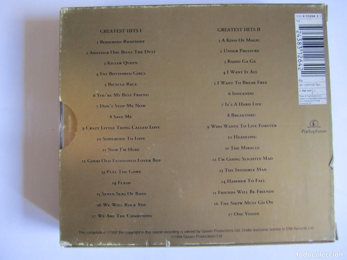 CDs de m&uacute;sica: doble cd queen greatest hits I & II two cd set - Foto 2