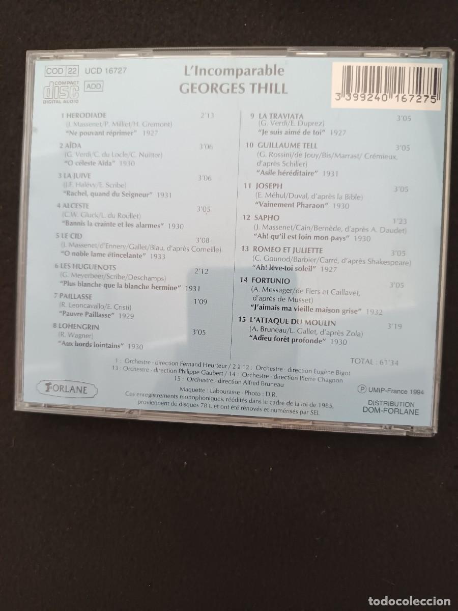CDs de m&uacute;sica: L'INCOMPARABLE GEORGES THILL