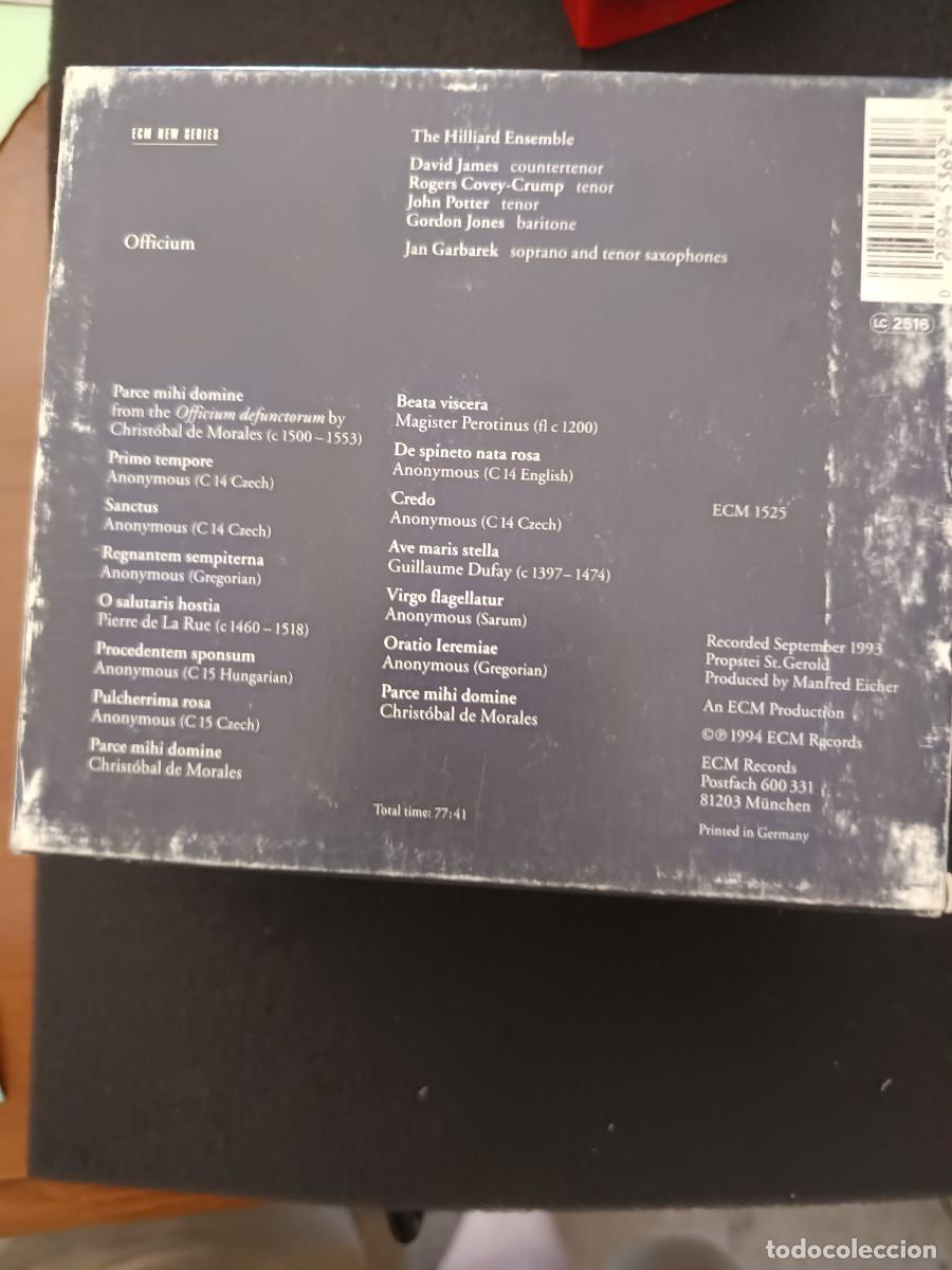 CDs de m&uacute;sica: OFFICIUM. JAN GARBAREK. THE HILLIARD ENSEMBLE - Foto 2