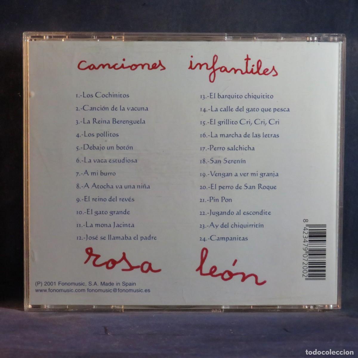 CDs de m&uacute;sica: ROSA LE&Oacute;N - CANCIONES INFANTILES - CD - Foto 2