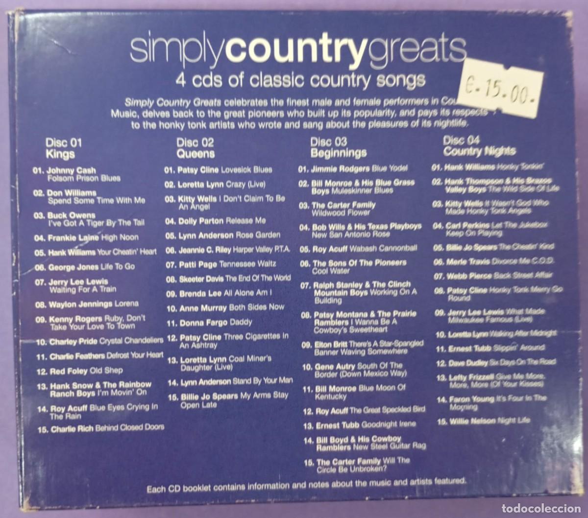 CDs de m&uacute;sica: SIMPLY COUNTRY GREATS -4CD - - Foto 2