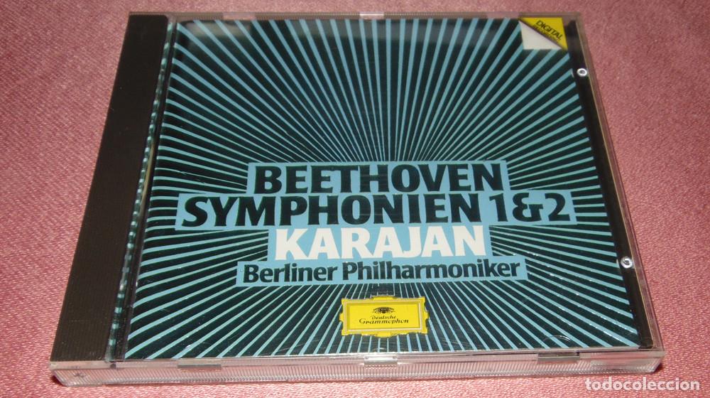 Music CDs: BEETHOVEN - SYMPHONIEN N&ordm;1 Y N&ordm;2 - BERLINER PHILHARMONIKER - KARAJAN - CD ALBUM DEUTSCHE GRAMMOPHON