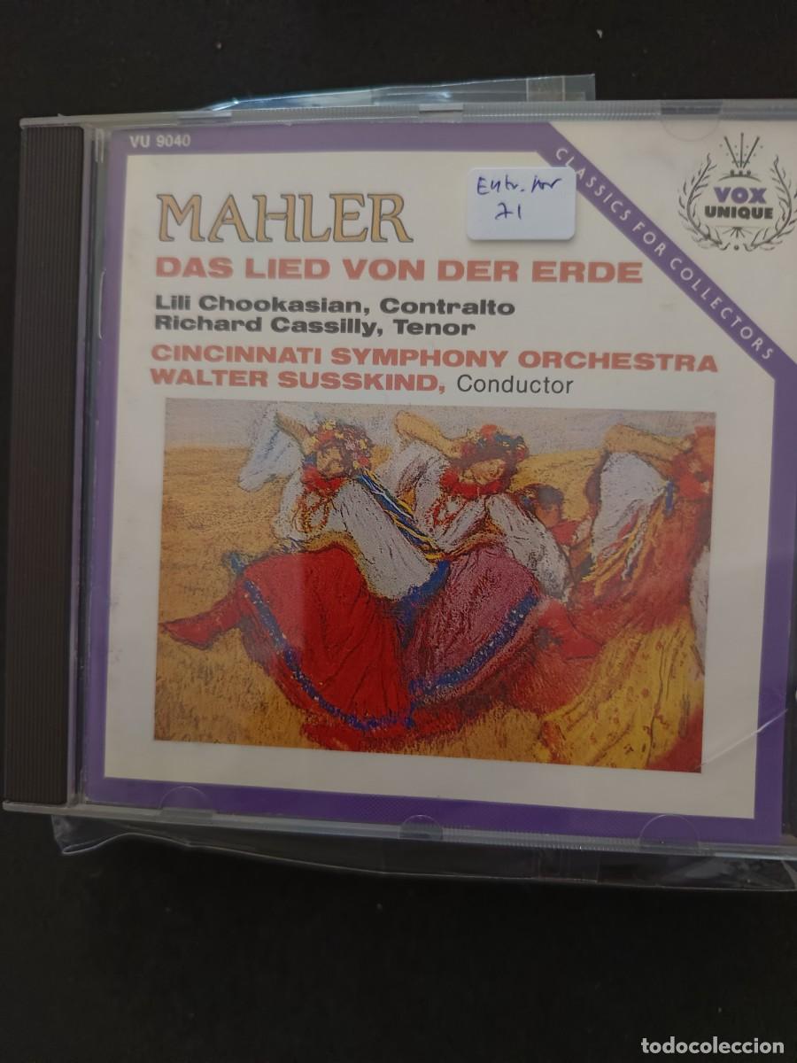 CDs de m&uacute;sica: MAHLER. DAS LIED VON DER ERDE. DIR.: WALTER SUSSKIND. CONTRALTO: LILI CHOOKASIAN, TENOR: RICHARD CAS