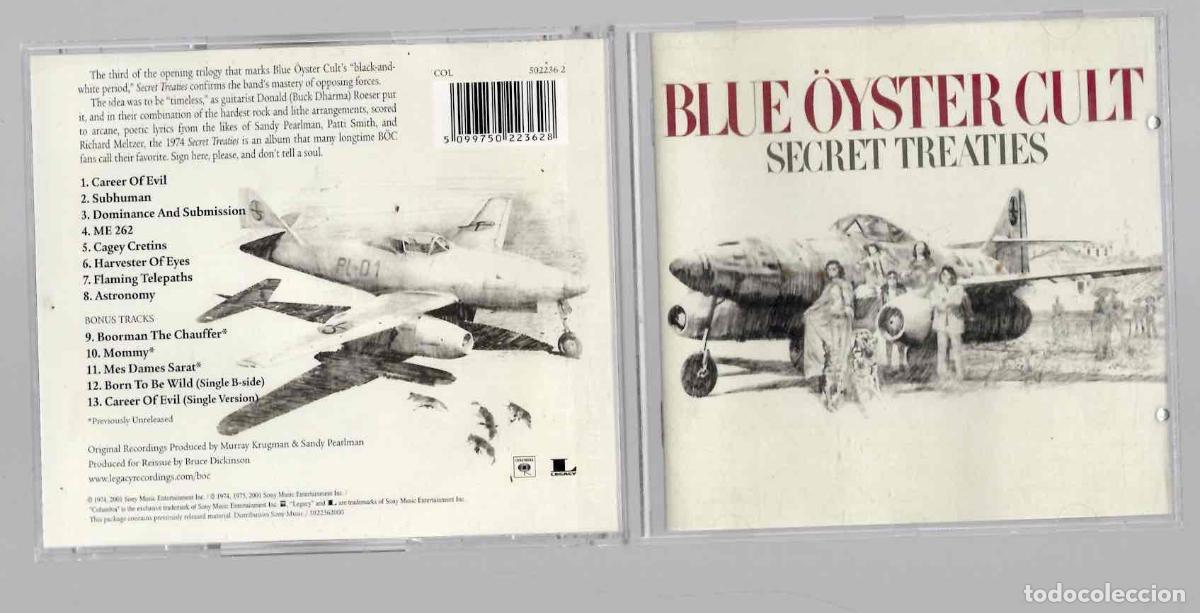 CDs de m&uacute;sica: CD BLUE &Ouml;YSTER CULT SECRET TREATIES. SONY 2001