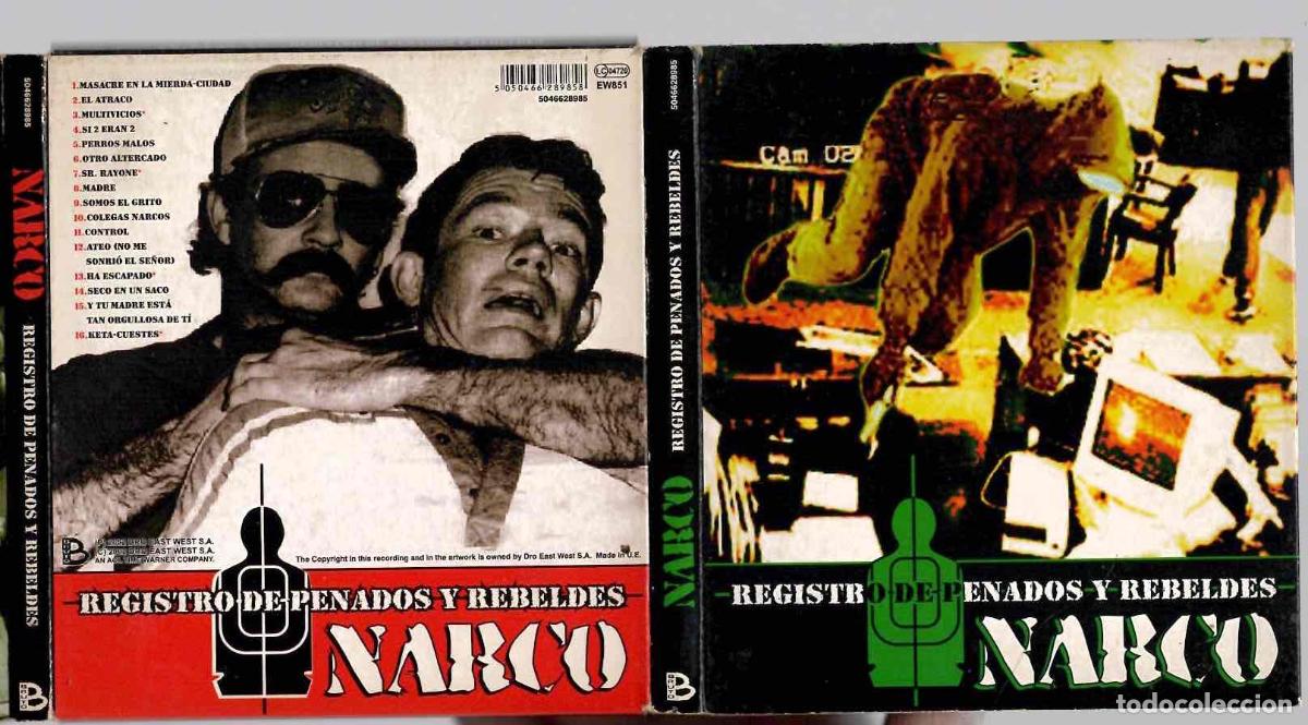 CDs de m&uacute;sica: CD NARCO REGISTRO DE PENADOS Y REBELDES. 2002 DRO EAST